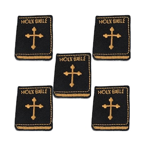 Holy Bible Iron On Religious Patch (5 Pack) Iron On Religious Patch Applique - FREE SHIPPING