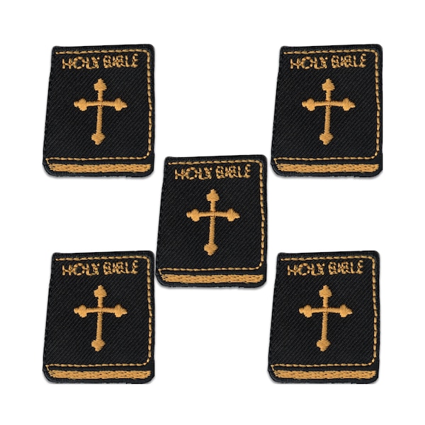 Holy Bible Iron On Religious Patch (5 Pack) Iron On Religious Patch Applique - FREE SHIPPING