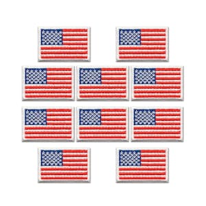 USA Flag Patches (2-Pack) American Flag Embroidered Iron On Patch