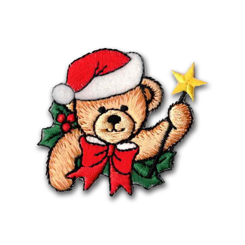 Weihnachtsbär Aufnäher 4er Pack Weihnachtsstickerei Aufnäher Etsy