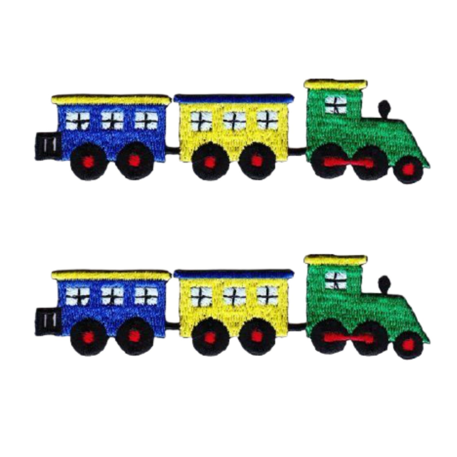 Train Patches (2-pack) Children's Embroidered Iron on Patch Appliques ...