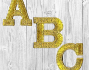 Letters Embroidered Iron On Patch Appliques - 2 Inches Block Letters