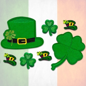 St. Patrick&#39;s Day Patches | Iron On Embroidered Appliques - Embellishments for Clothing, Jackets, Backpacks, and Decorations - FREE SHIPPING