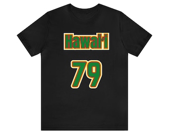 Hawaii 79 Kanaka Jersey-style Polynesian Pacific Island Kamakawiwaole Hawaiian Native T-shirt