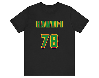 Hawaii 78 Kanaka Jersey-style Polynesian Pacific Island Kamakawiwaole Hawaiian Native T-shirt