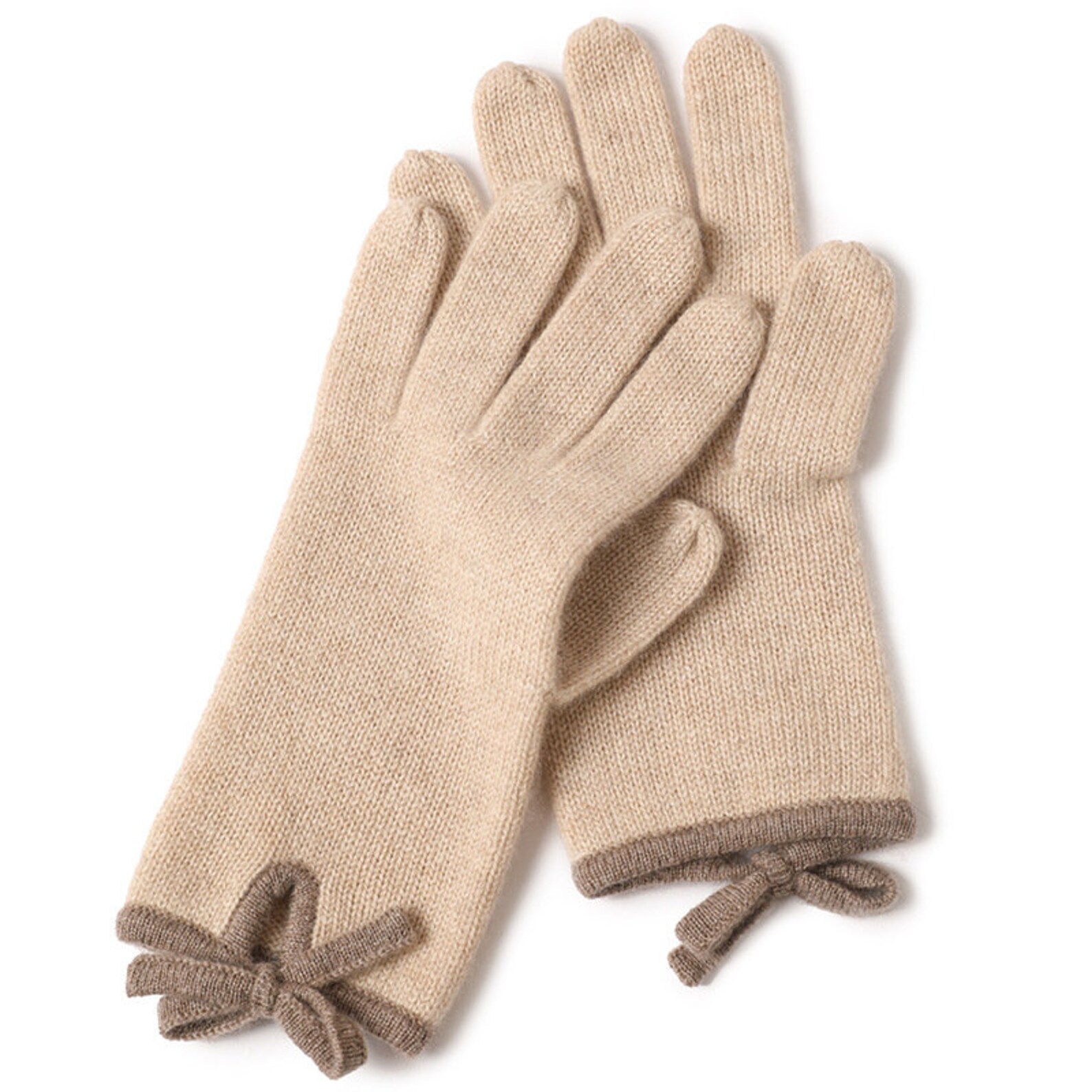 Pure cashmere warm knitted glovesarm warm glovesbowknot Etsy