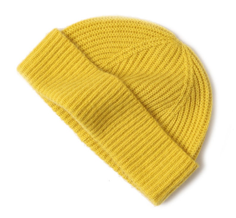 Women/'s Ribbed 100/% Cashmere Beanie Hat