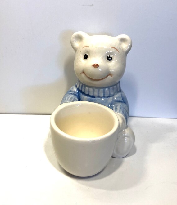 Vintage Teddy Bear Egg Cup Etsy