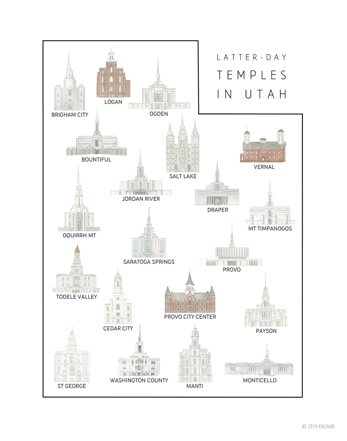 Utah Temple Map Digital Download | Etsy