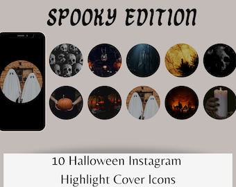 10 Halloween Instagram Highlight Covers | Instagram Highlight Covers | Spooky Instagram Cover Icons | Fall Instagram Templates