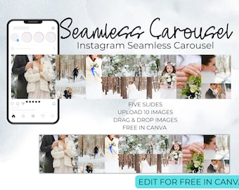 Seamless Carousel Instagram Template, Instagram Template Photography, 5 slide instagram template, Instagram Post Template bv