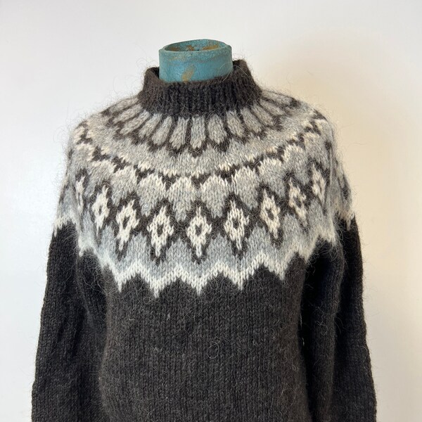 Cosy Handmade Icelandic Jumper or lopapeysa Wool and Mohair Mix