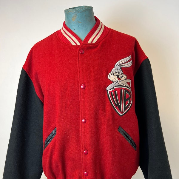 Vintage Acme Clothing, Bugs Bunny Classic Varsity Jacket Warner Bros Made In U.S.A. Size XL