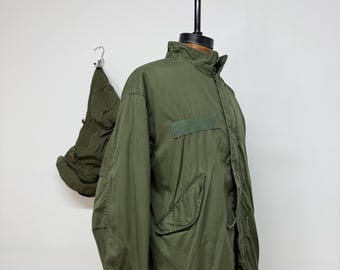 L 70s US Army M-65 Extreme Cold Weather Fishtail Parka W/lining