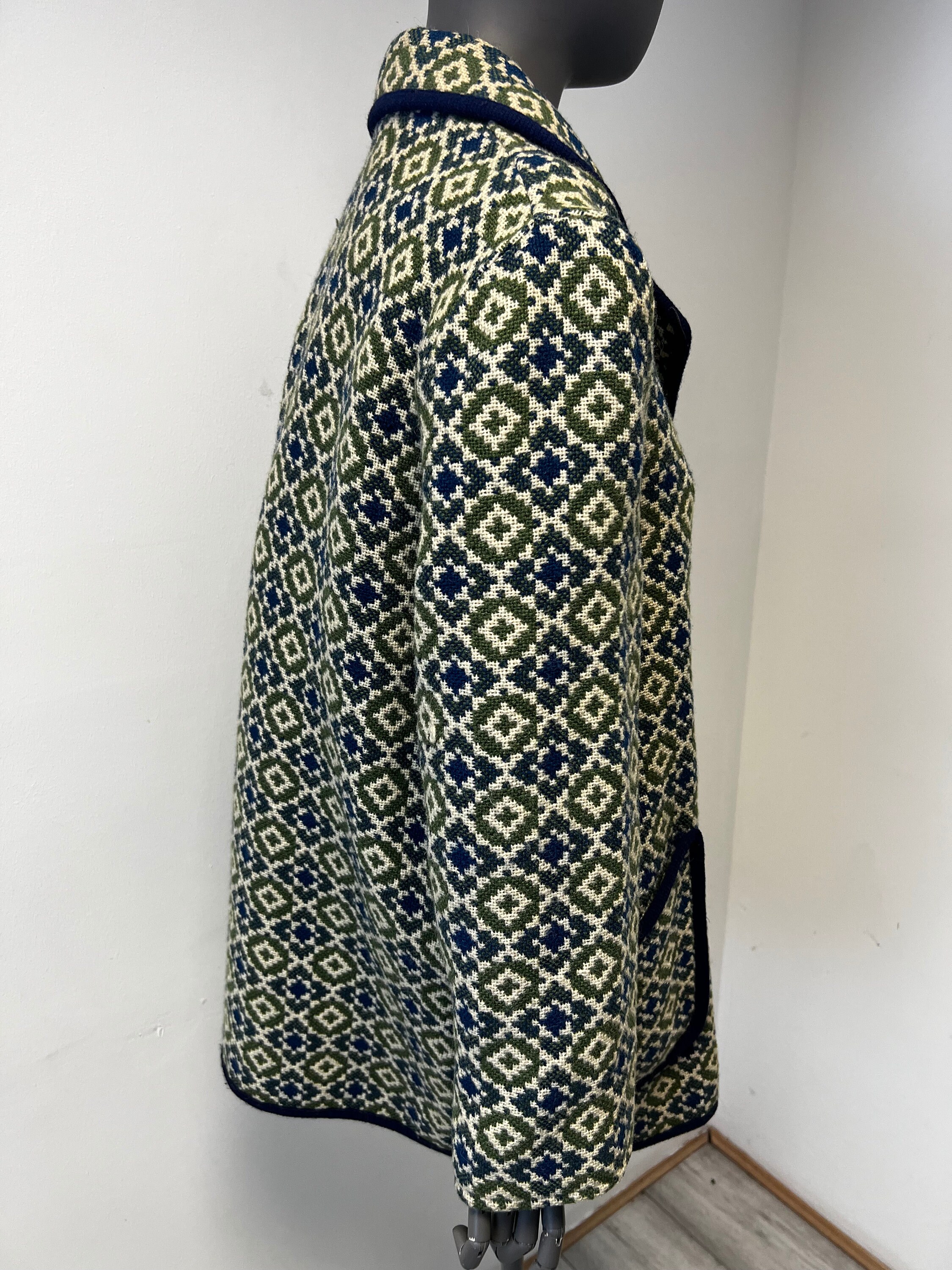 Couverture Reversible Trefriw Woollen Mills - Laine Tapisserie Galloise - Vert - Super King