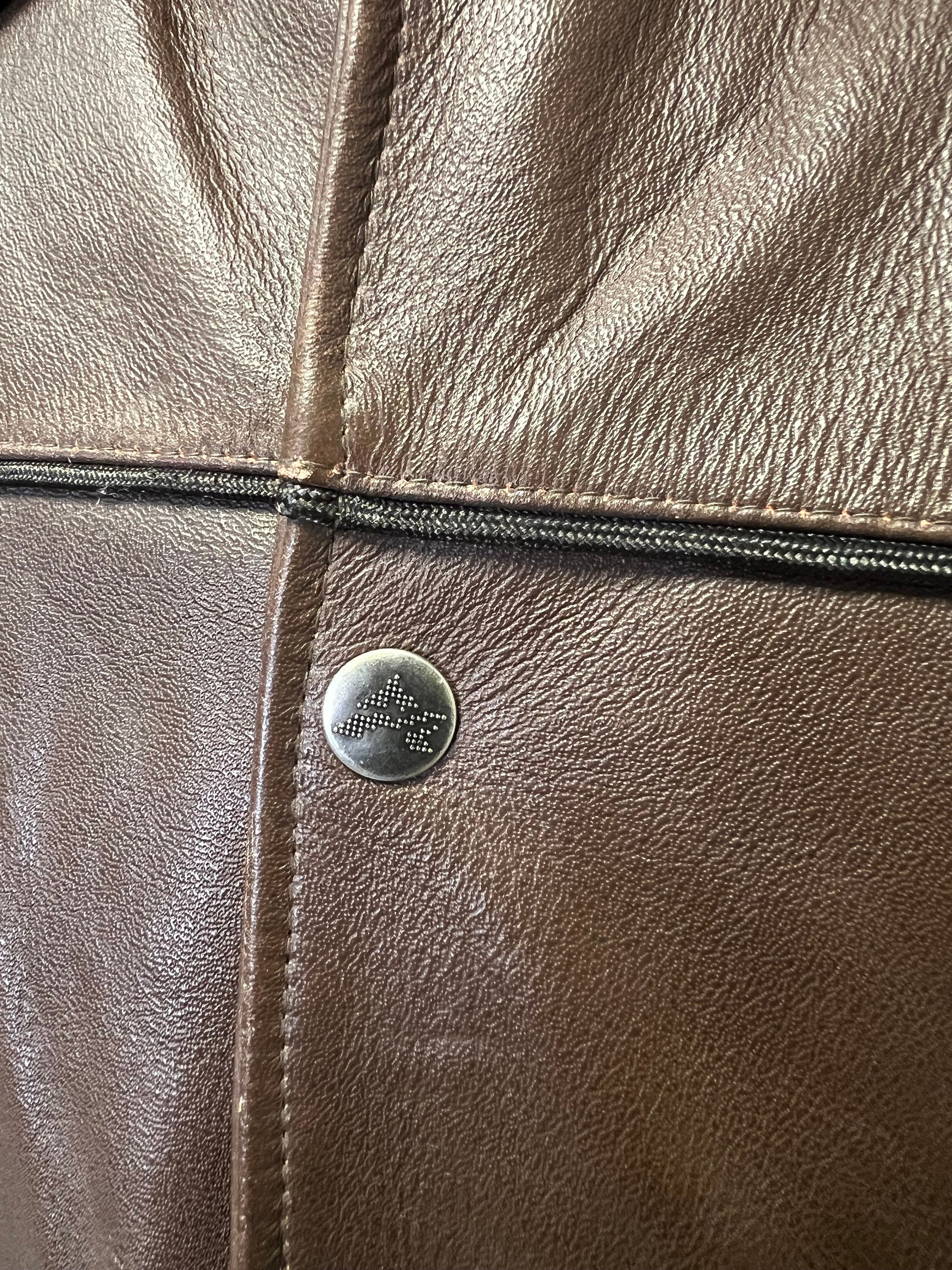 Vintage 90s, Avirex, Brown Leather Jacket, All Aces, No Vintage 90s, Avirex, Brown Leather Jacket, All Aces, No