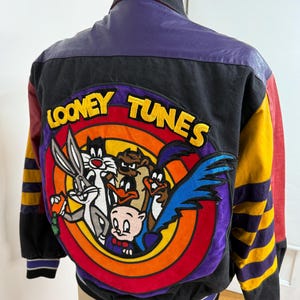Vintage 1992 Looney Tunes Leather Varsity Jacket - Jeff Hamilton