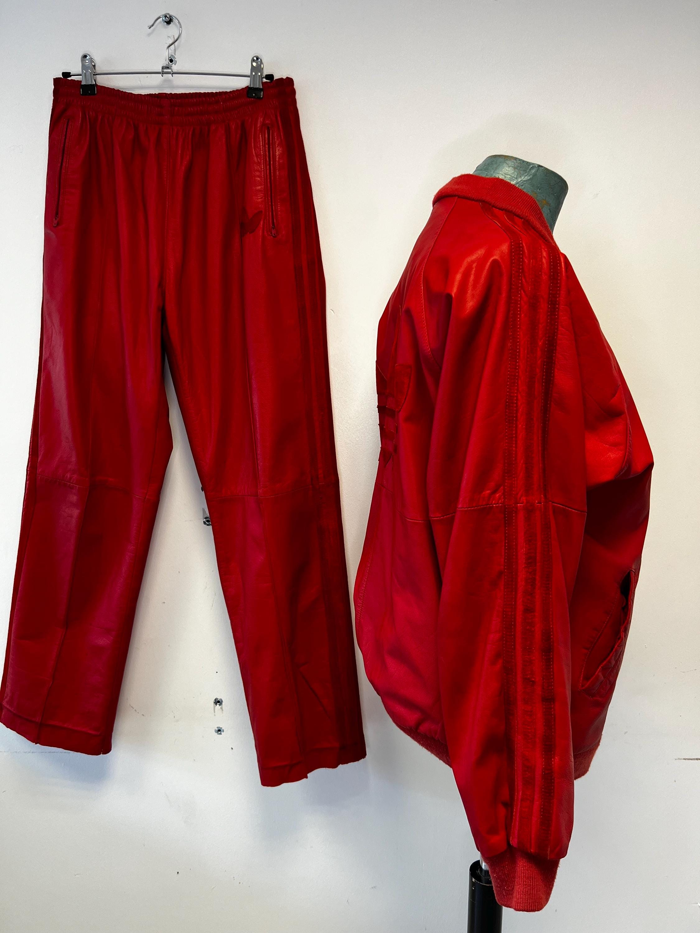 Vintage Adidas Leather Tracksuit: Red A-15 Superstar, Run DMC