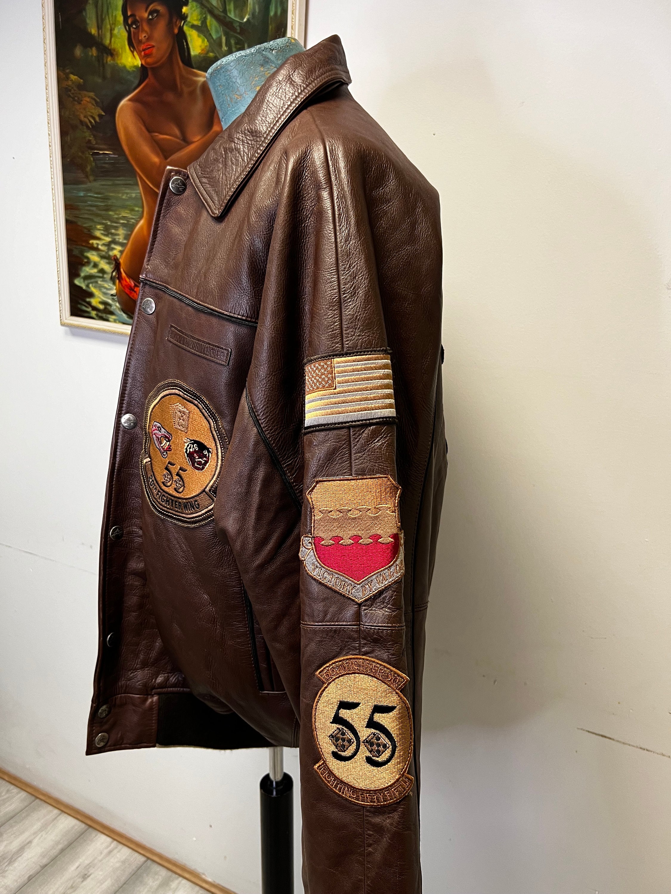 ジャケット・アウター avirex 90s A-2 real leather bomber jkt Vintage 90s, Avirex, Brown Leather Jacket, All Aces, No