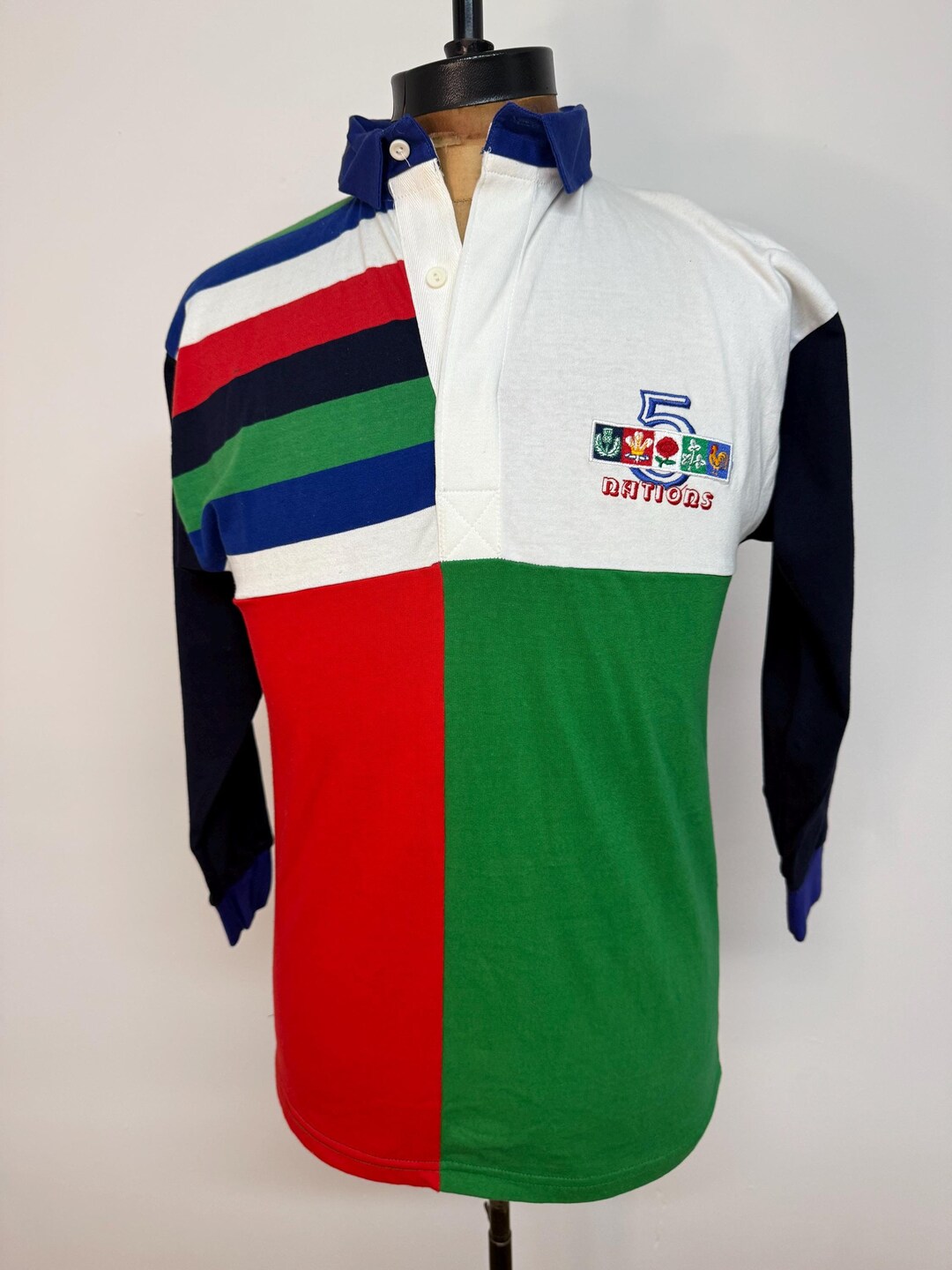 Vintage 90s 5 Nations Rugby Shirt - Multi-colored UK Made - Size S - Etsy