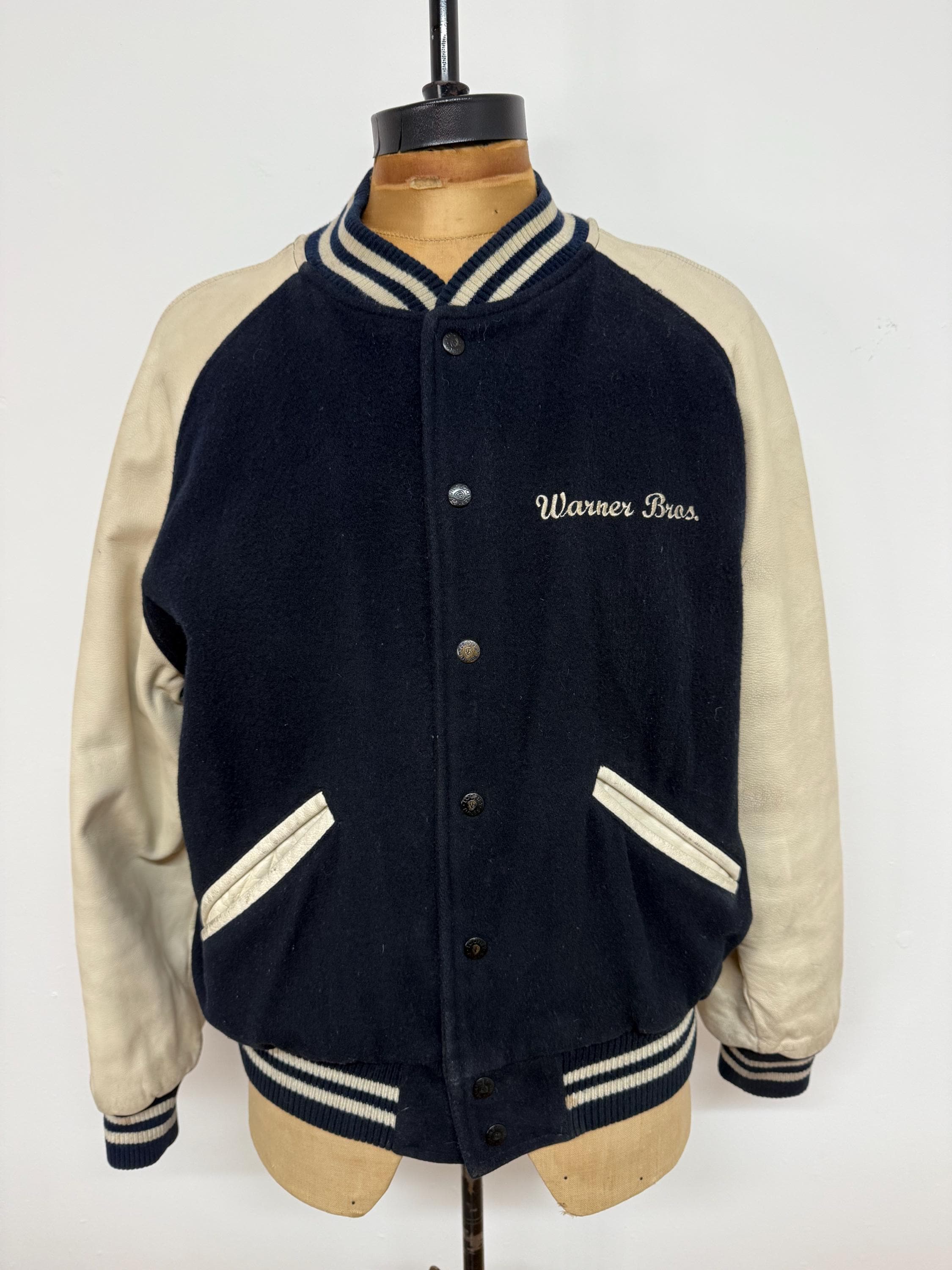 Vintage Looney Tunes Varsity Jacket: Bugs Bunny, Leather Sleeves