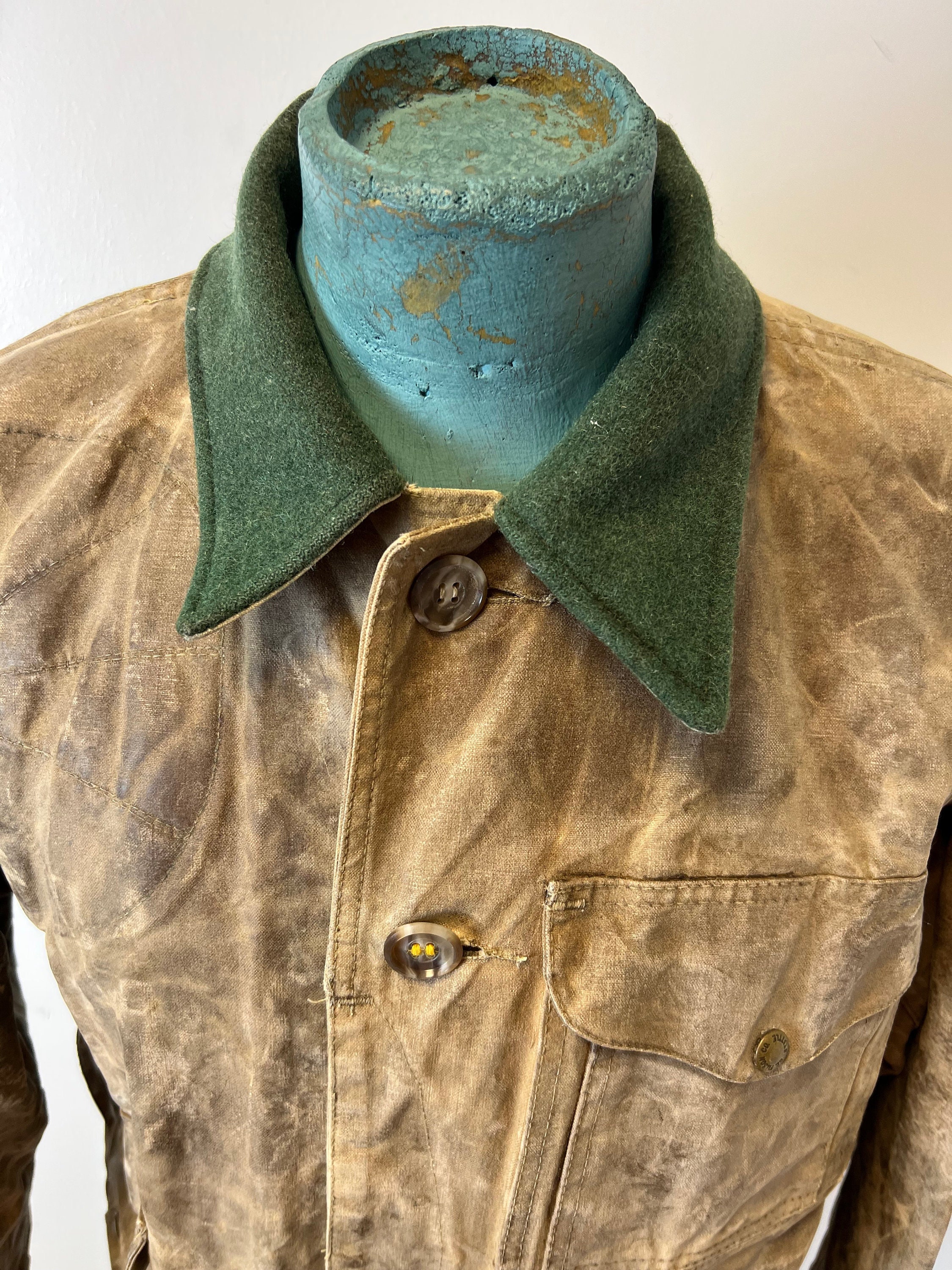 Vintage Filson Waxed Canvas Hunting Tin Cloth Jacket 