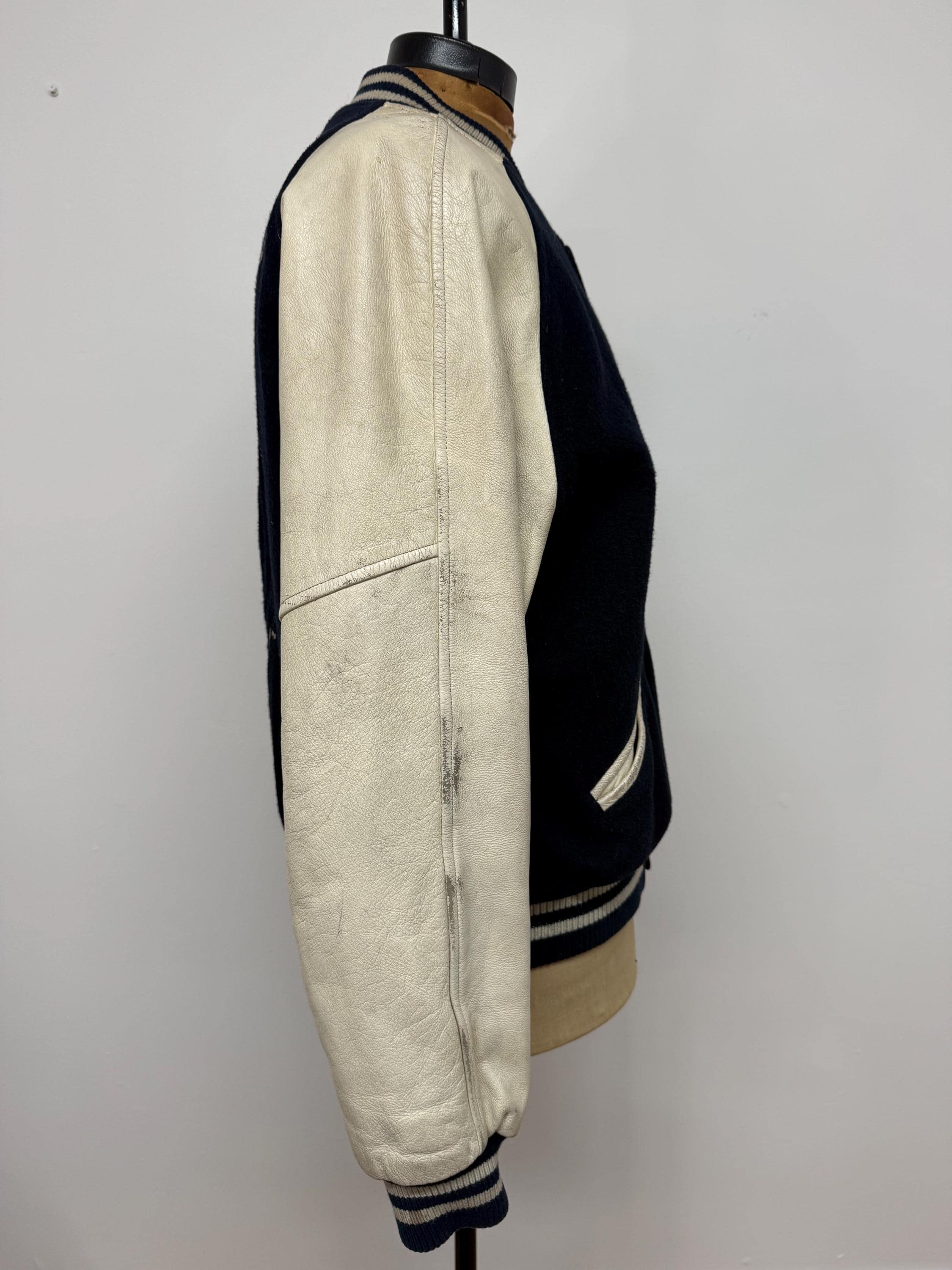 Vintage Looney Tunes Varsity Jacket: Bugs Bunny, Leather Sleeves