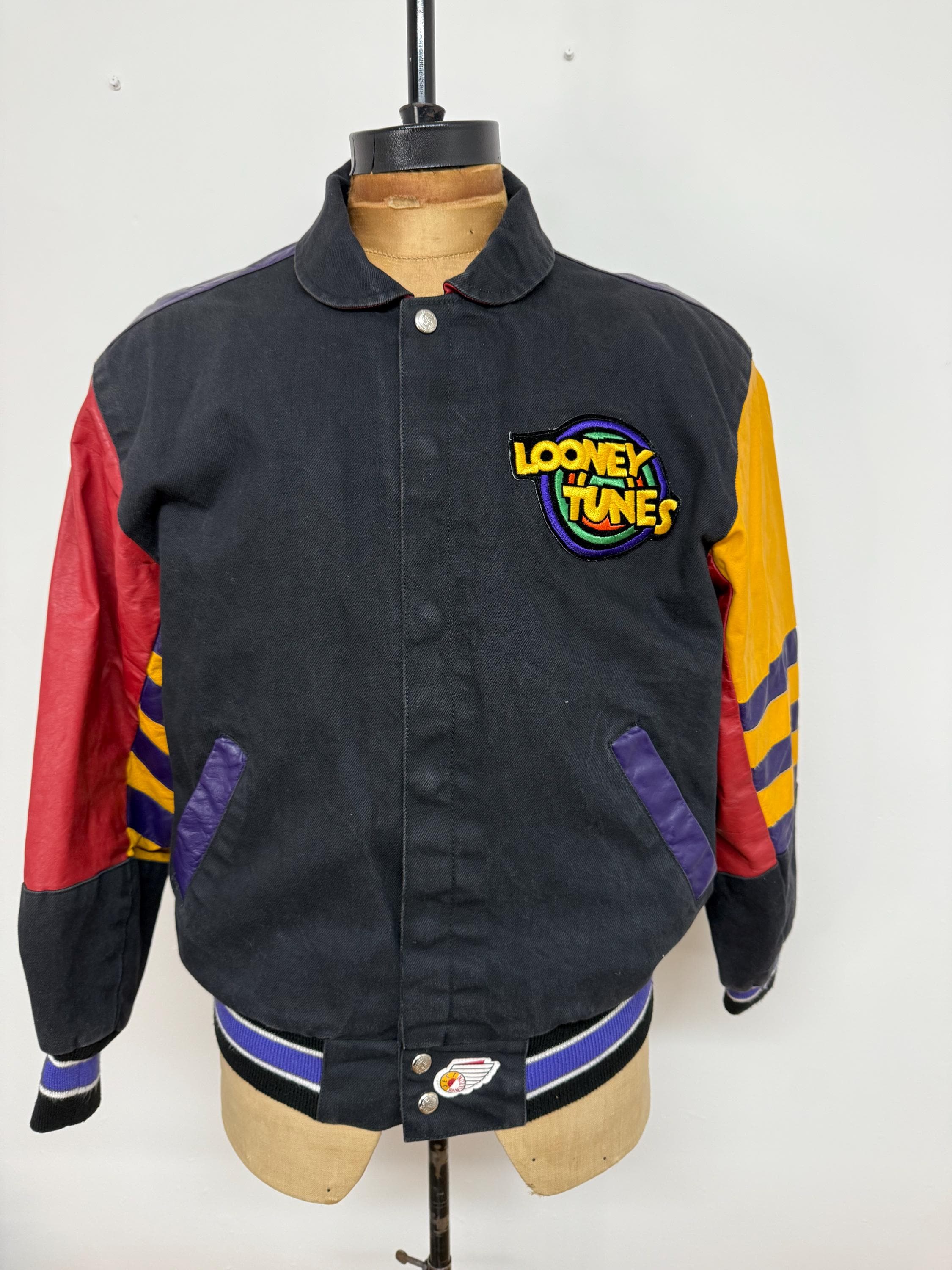 Vintage 1992 Looney Tunes Leather Varsity Jacket - Jeff Hamilton