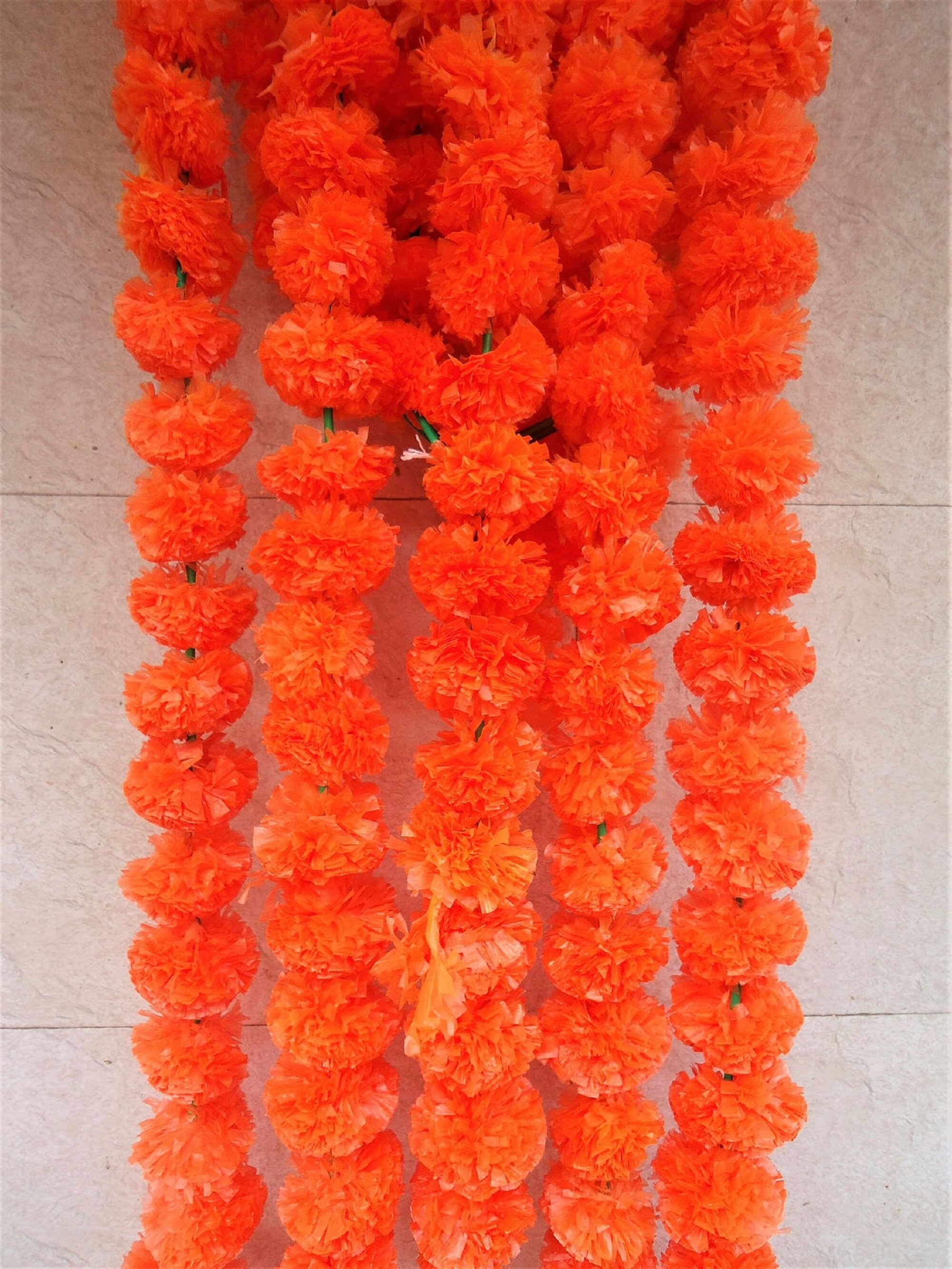 Artificial Marigold Flower Garlands Wedding Indian Event Etsy