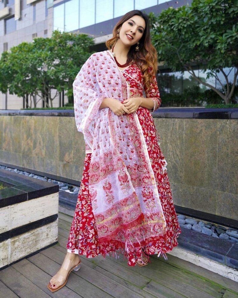 Gift For Mom Gift For Her Kurta Pant Set,Mother/'s Day Gift Indian Special Designer Rayon Kurti And Pant With Dupatta Set For Women Girls