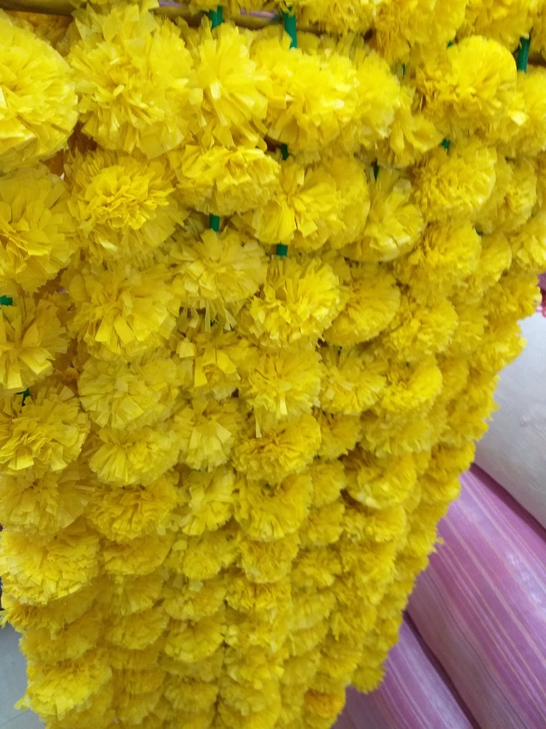 Artificial Marigold Flower Garlands Wedding Indian Event Etsy