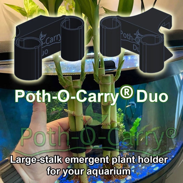 Poth-O-Carry® Duo: Expandable Grip Bamboo and Emergent plant holder for the rim of your aquarium