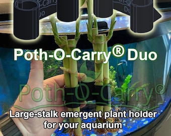 Poth-O-Carry® Duo: Expandable Grip Bamboo and Emergent plant holder for the rim of your aquarium