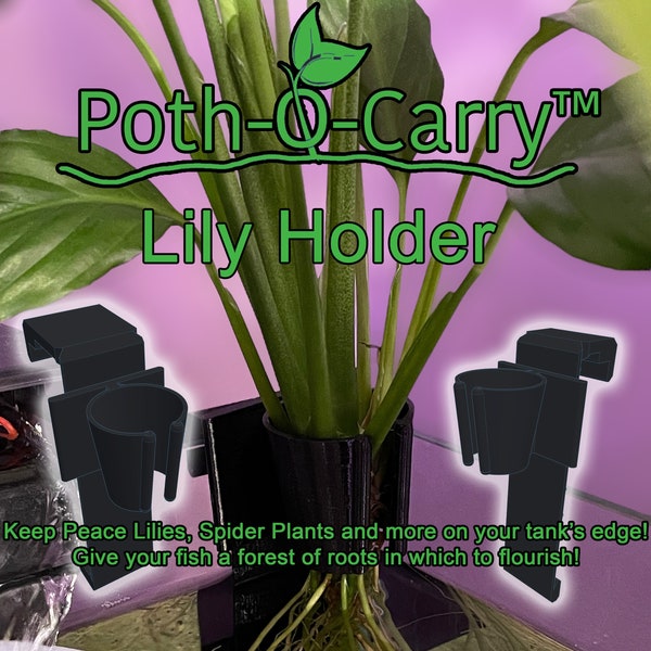 Poth-O-Carry® Lily Holder - Keep Peace Lilies, Spider Plants and more on your tank's edge!