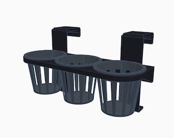 Poth-O-Carry® Triptych Plus - 3 x 3&quot; net pot holder for your aquarium
