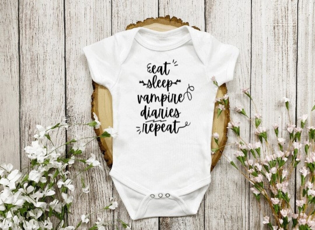 TVD Onesie Vampire Diaries Eat Sleep VD Repeat for Baby Etsy