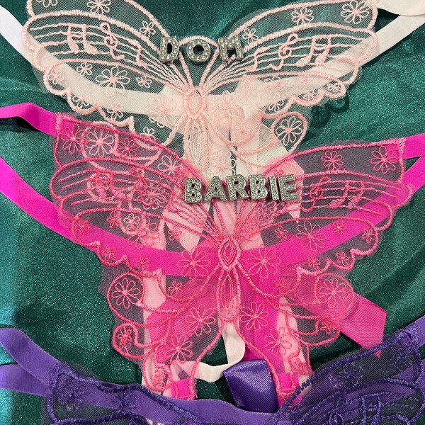 Butterfly Teddy with Lace-Up Front & Thong