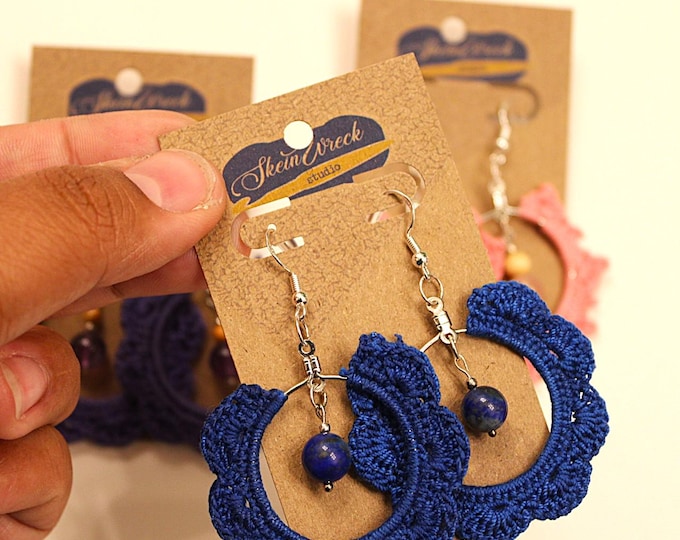 Crochet Gemstone Earrings