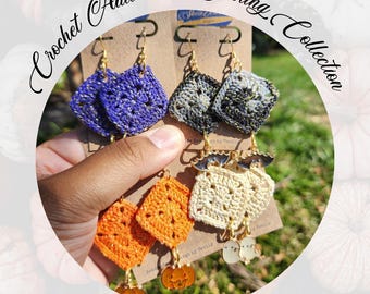 Crochet Halloween Earrings: Battie, Jackie, Mage and Boo-Thang