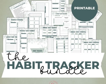 Goal Tracker | Habit Tracker Bundle | Goal Setting Sheet | Habit Tracker Bundle | Goal Sheet | Self Care Tracker | Tracker Printable