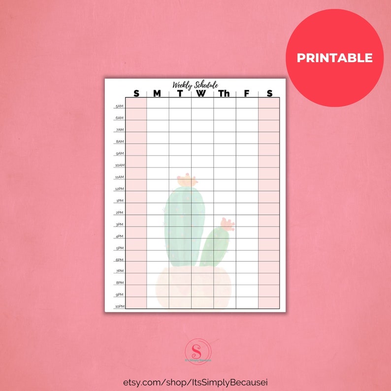 2024 Calendar Printable Cactus Pattern 2024 Monthly Calendar Daily