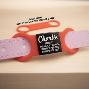 Silent Dog Tags, Dog Tags, Dog ID Tag Gift, Personalized Dog Name Tag, Dog Collar Tag, Slide On Dog Tag, Silicone Dog Id Tag,