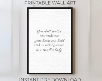 Printable Wall Art | Motherhood Quote | How Much Love Your Heart Can Hold | Digital Download