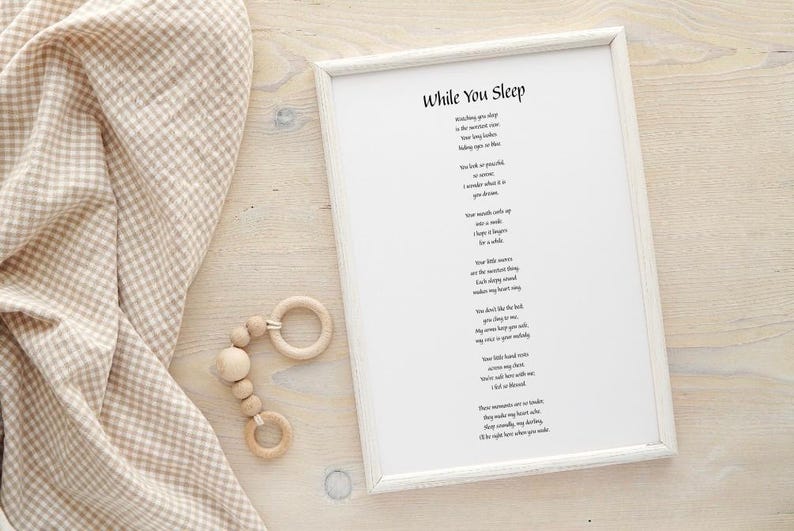 While You Sleep Poem | Parent & Child Printable Wall Art | Digital ...