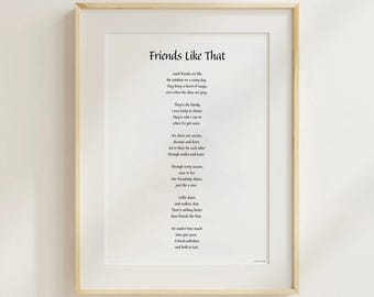 Vrienden houden van dat gedicht | Sentimenteel vriendschapscadeau | Digitale download