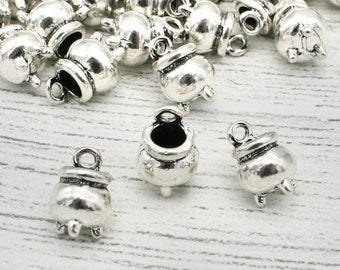 5 x Silver Tone Cauldron Charms, Cauldron Charms, Jewellery Making, Craft Supplies, Metal Charms, Charms, Jewellery Findings