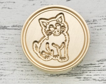 Kitten Metal Wax Stamp Head, Wax Seal Head, Cat Metal Wax Seal Stamp, Kitty Cat Wax Stamp, Craft Supplies, Wax stamp to seal envelopes