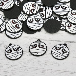 Enamel Mummy Head Charms, Jewellery Making, Bracelet Charms, Pendant Charms, Halloween Charm, Metal Charms, Bandage Face Charms, Eyes Charms