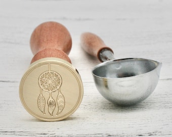 Dreamcatcher Metal Wax Stamp And Spoon, Wax Seal, Wax, Wax Stamp for sealing envelopes Craft Supplies