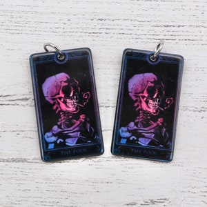 2 x The Fool Black Dubbelzijdig Tarot Kaart Charms, Sieraden Maken, Craft Supplies, Hanger Charms, Sieraden Bevindingen, Hanger